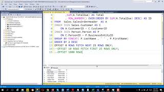 021 - Querying Data with Transact-SQL -  OFFSET-FETCH