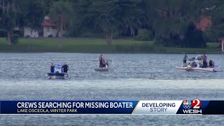Crews search for missing boater