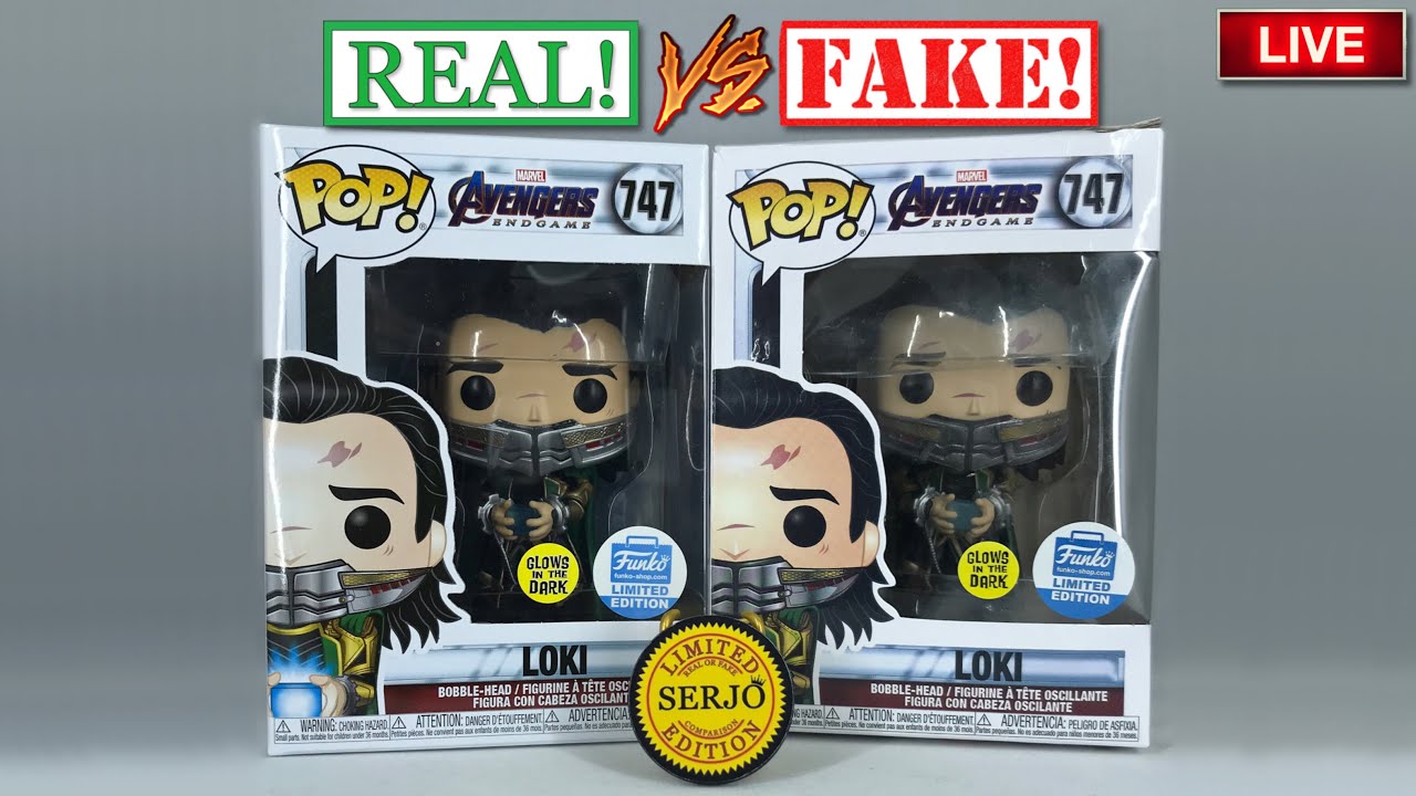 ЖИВОЕ СРАВНЕНИЕ ФЕЙКА FUNKO POP! lOKI 747 exc. (FUNKO SHOP) GitD