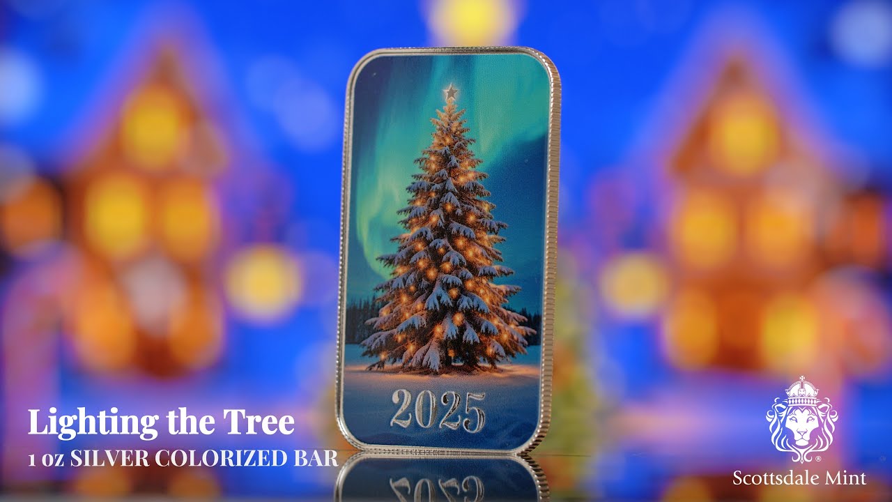 2025 Lighting the Tree 1 oz Silver Colorized Bar