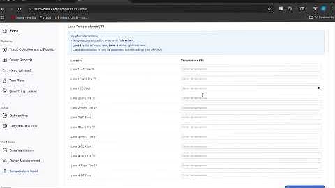 Track Temperature Input Tutorial