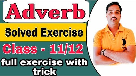 Syntax || Adverb || Solved Exercise || Class -11/12 || Up Board || By Sameer Sir