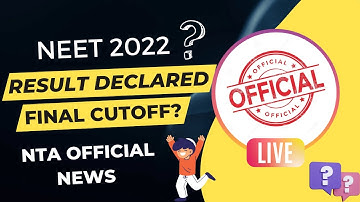 NEET 2022 Result Released | Final cut off of neet 2022 #nta #neetresult #neet