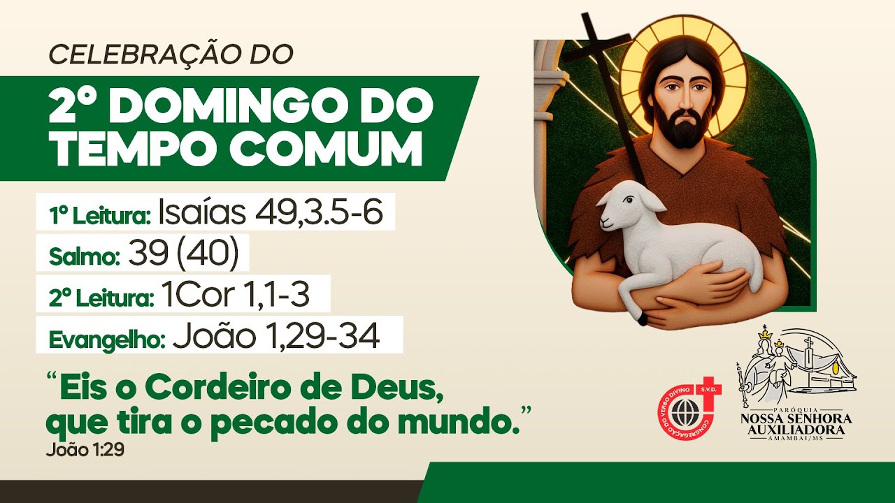 Celebração do 2° Domingo do Tempo Comum - Transmissão [ao vivo] da Paróquia Nª Sra. Auxiliadora