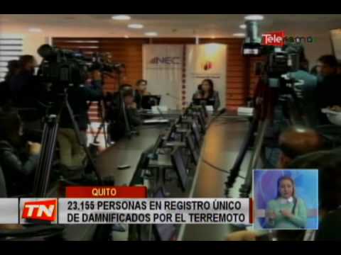 25.155 personas en registro único de damnificados por el terremoto