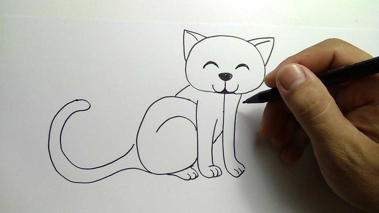 Cara menggambar anak kucing