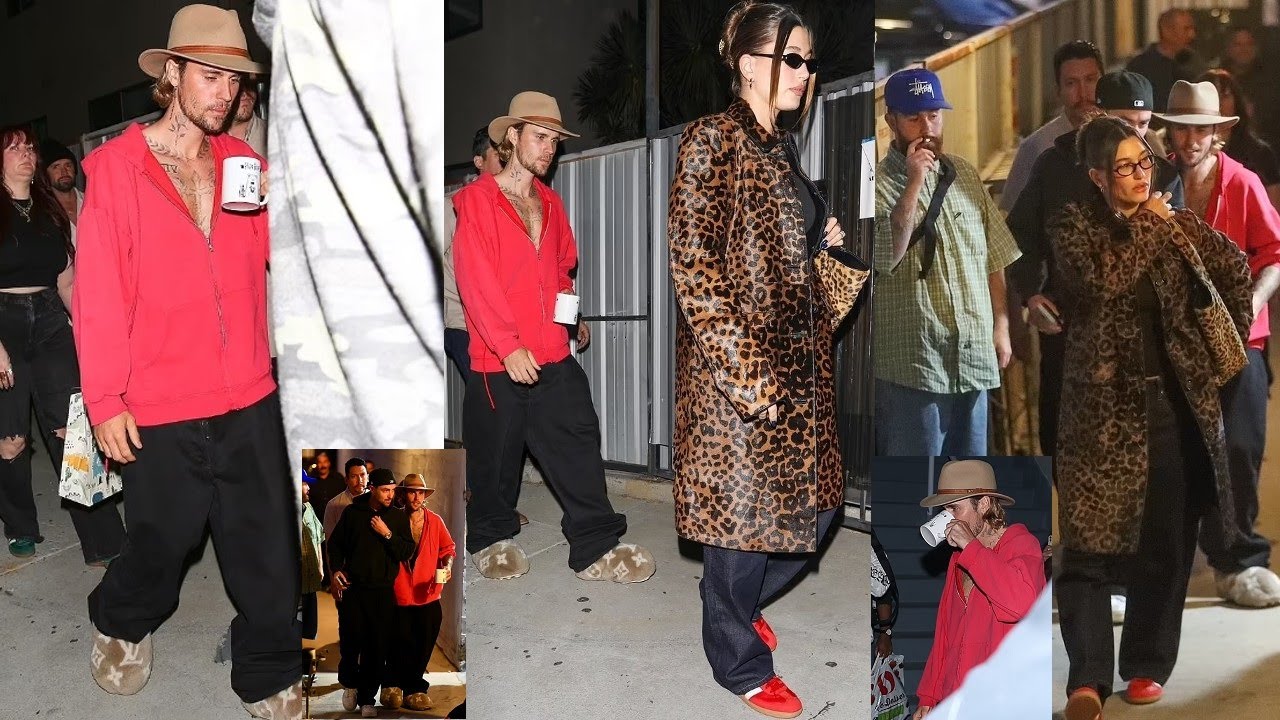 Justin Bieber And Hailey Bieber Visit Church Service In Los Angeles