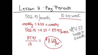 Workplace and Apprenticeship 10 - Earning an Income - 2 - Pay Periods