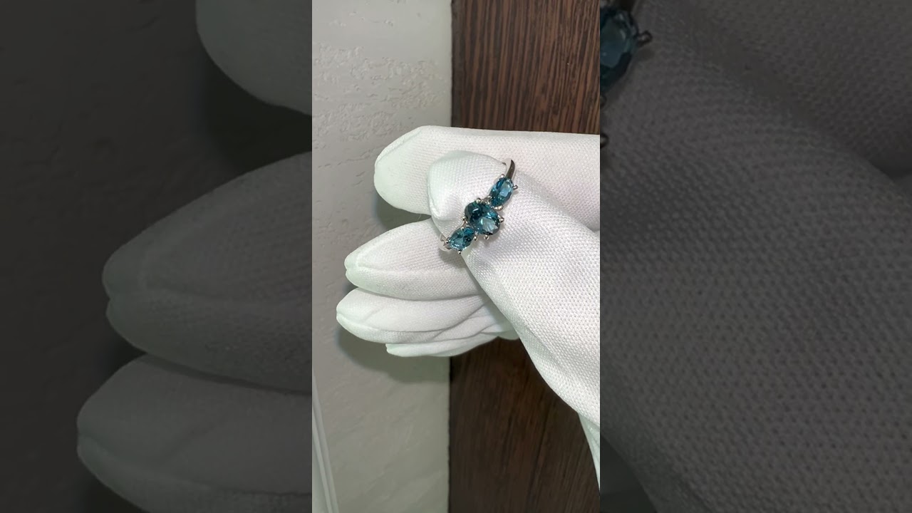 Белое золото с топазами London blue💙 