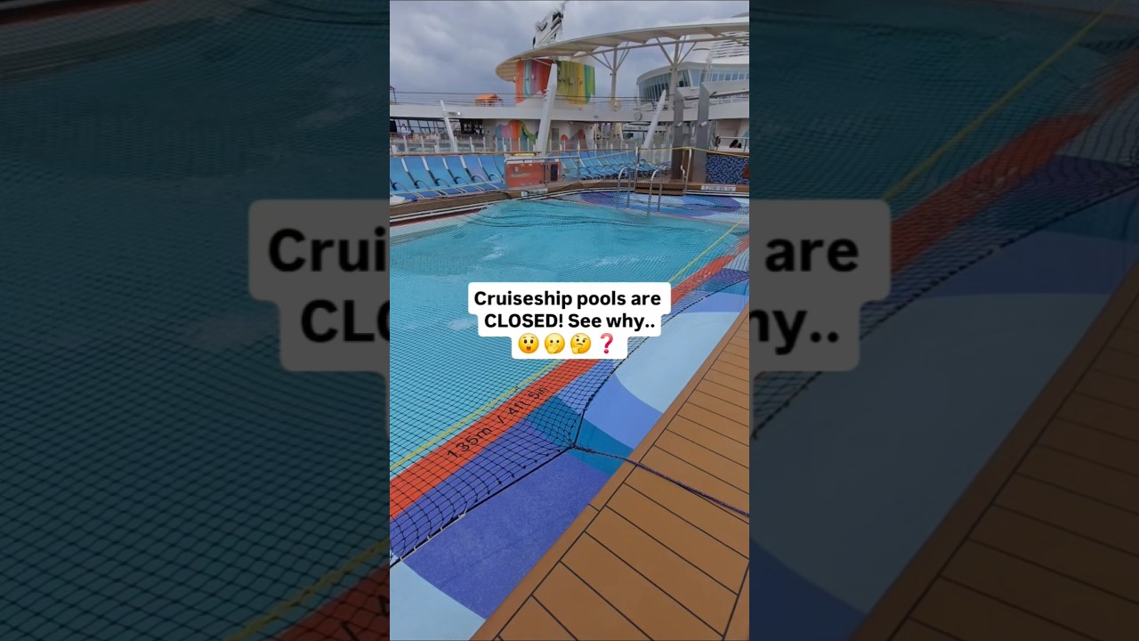 Cruiseship pool a during stormy day.   #cruiseship #cruiselife #cruisevacation