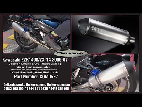 Delkevic Exhaust Muffler X-Oval Titanium sound Kawasaki ZZR1400 ZX