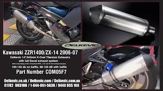 Delkevic Exhaust Muffler X-Oval Titanium sound Kawasaki ZZR1400 ZX