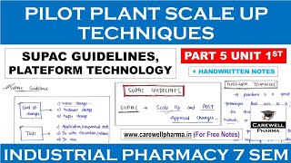 SUPAC Guidelines || Plateform technology || P5 U1 || Pilot plant scale up techniques || IP2 || CP screenshot 4