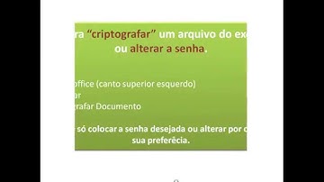 "Criptografar" ou "alterar senha" do excel