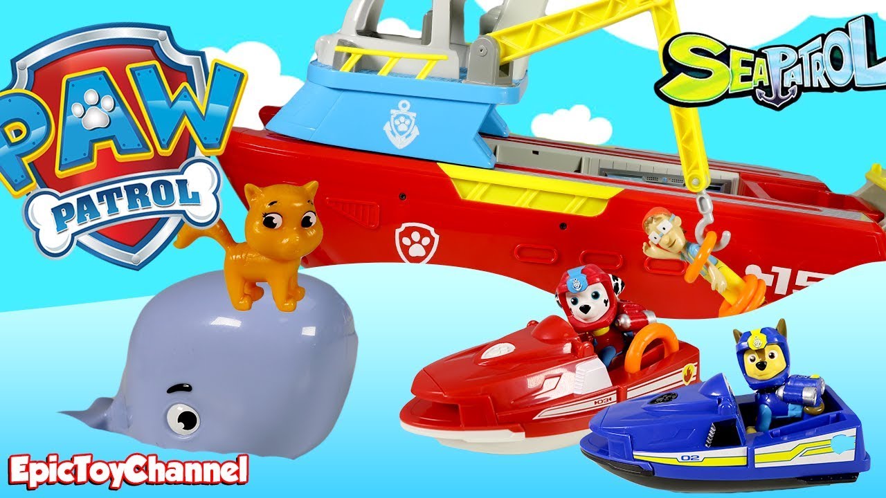 Paw Patrol Nickelodeon Mission Paw Sea Patrol Rescue Pups Save Cute Kitty + Paw Patrol Sea Patroller sea patroller gebraucht