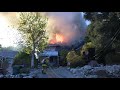 Large house destroyed by fire on Thanksgiving Day in Sierra Madre, California.