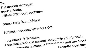 Application for NOC from Bank | Loan Closed NOC Letter