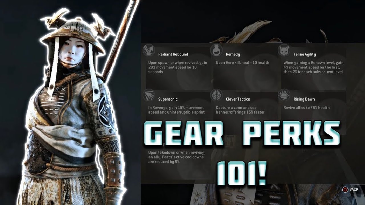 GEAR PERKS EXLPAINED!! NEW FOR HONOR GEAR SYSTEM TIPS! YouTube