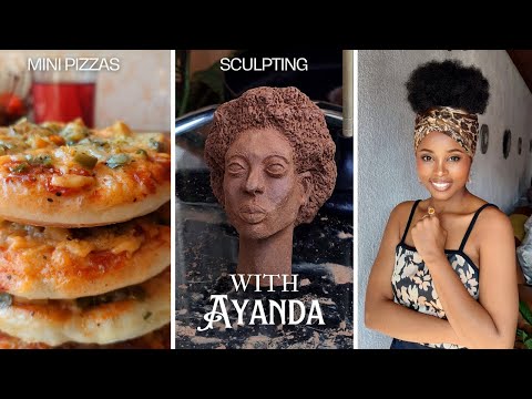 Spend the day | Earth Clay Sculpture | Loomis method| Making mini pizzas|