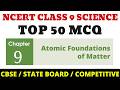 Best MCQ Class 9 Atomic Foundations of Matter / NCERT Science Class 9 MCQ
