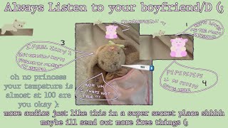 Always Listen to your boyfriend/D - black screen - ASMR audio -  Sleep aid - Sick comfort bf asmr