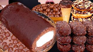 ASMR CHOCOLATE CAKE MALTESERS ICE CREAM NUTELLA DESSERT MUKBANG 초콜릿 먹방チョコレートアイスクリーム 咀嚼音EATING SOUNDS