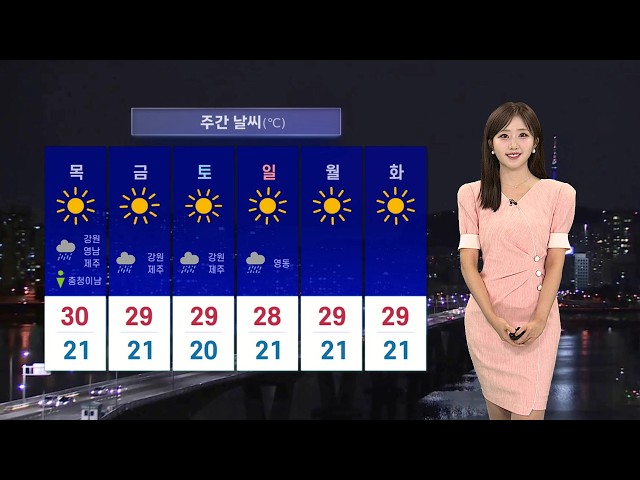 [날씨] 내일 오전까지 중부 산발적 비…충청·남부 폭염 속 소나기 / 연합뉴스TV (YonhapnewsTV)
