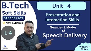 Nuances & Modes of Speech Delivery| L-4 | Unit -4 | Soft Skills | B.Tech 1st Yr | AKTU | BAS 105/205 screenshot 2