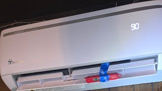 Mini split mounting on interior wall going out exterior wall on the right hand side