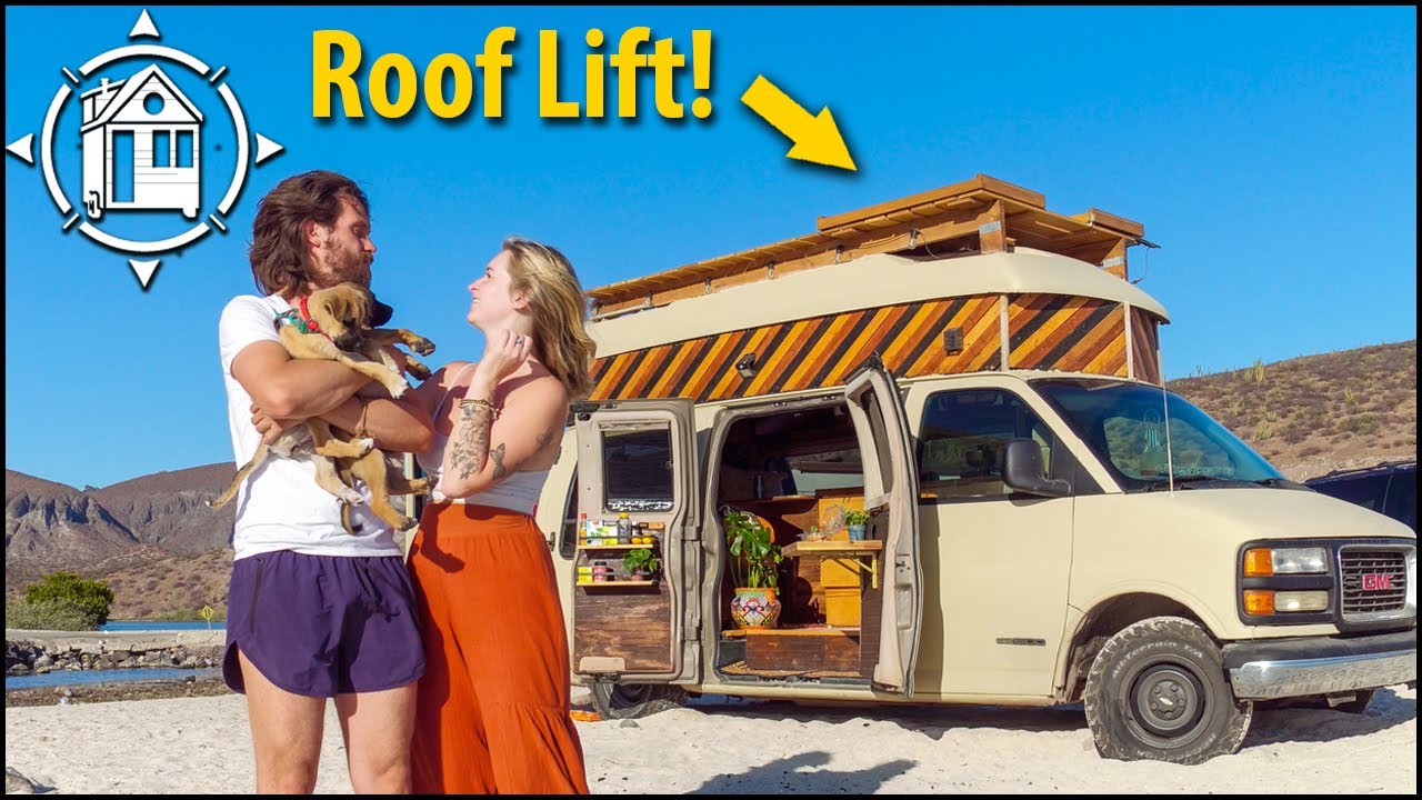 Woodsy van dwelling w/ homemade roof raise (so cozy)! - YouTube