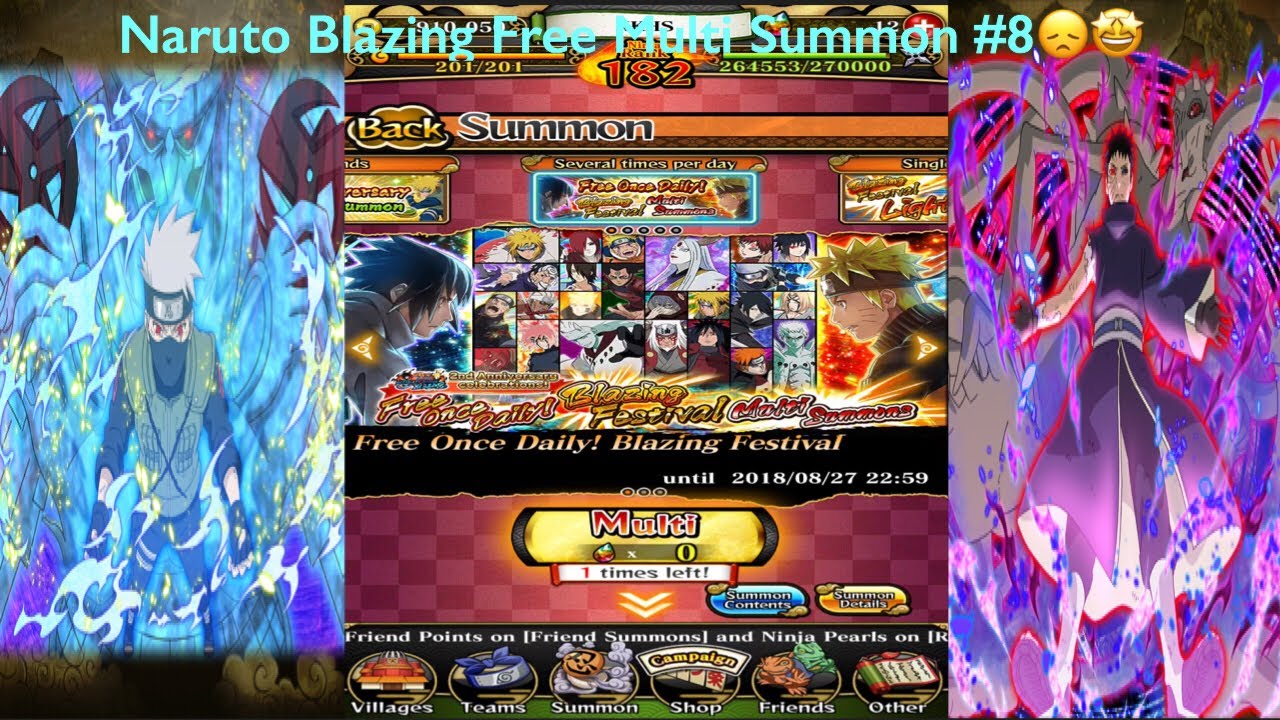 Naruto Blazing Free Multi Summon #8( Read Description)
