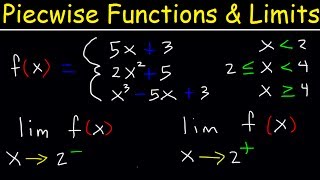 Piecewise Functions  Limits and Continuity | Calculus