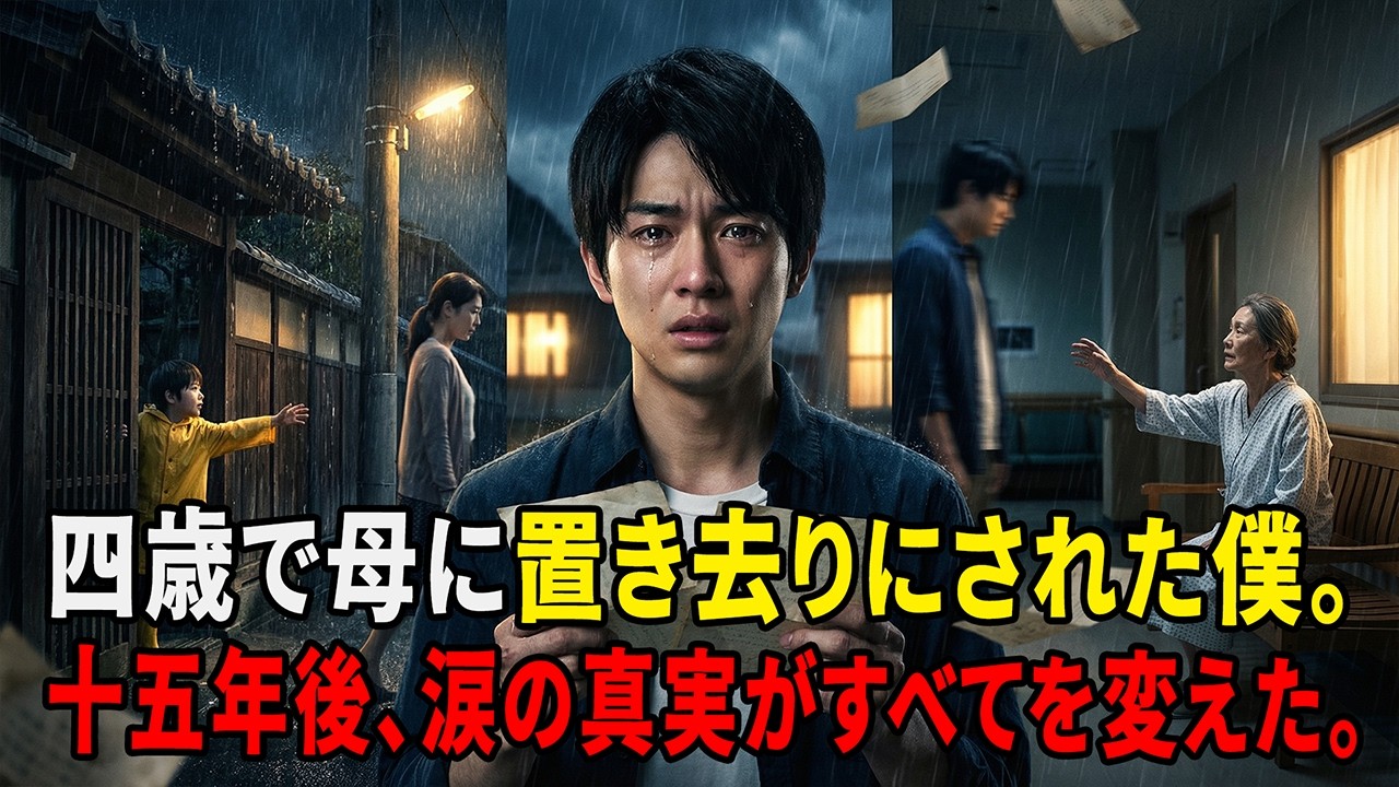 【感動する話】あまりに冷酷な背中。4歳の息子を門の前に置き去りにした母。15年間の沈黙を破る、震える手紙の真実。