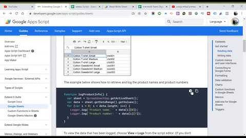Google Sheet Apps Script อ่าน เขียน