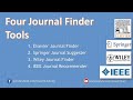 Four tools for finding a journal for your research article
