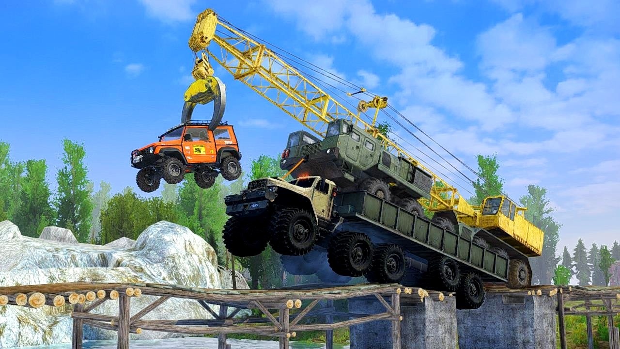 Transporting KRAZ CHABOR 8X8 vs Deep River - Impossible Heavy Load Challenge