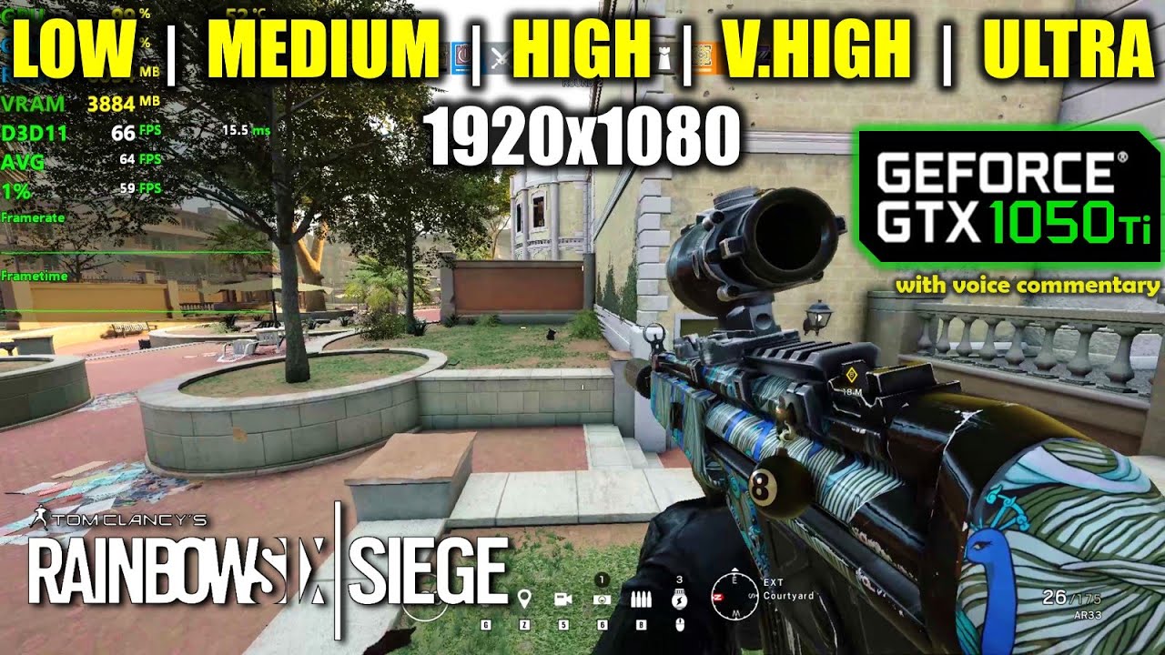 Gtx 1050 Ti Rainbow Six Siege 1080p All Settings Youtube