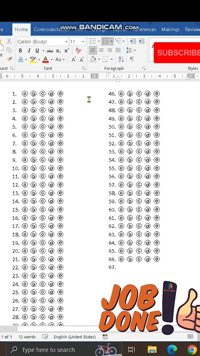 How to Make OMR Sheet in Word #shorts #word #document #omr #tips