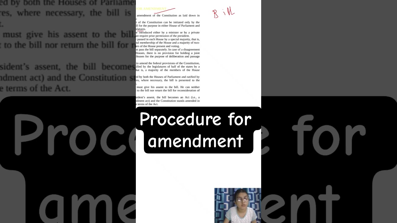 procedure for amendment| 