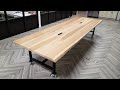 Construire une table de confrence moderne en peuplier live edge