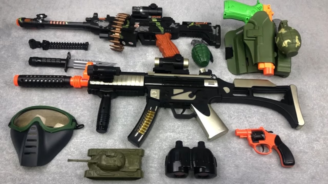 Toy Machine Guns Box of Toys Army Weapons Toy Guns YouTube