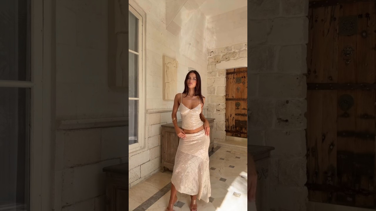 The Perfect🥀Our ERIS Sequin Top & Midi Skirt in Ivory🤍