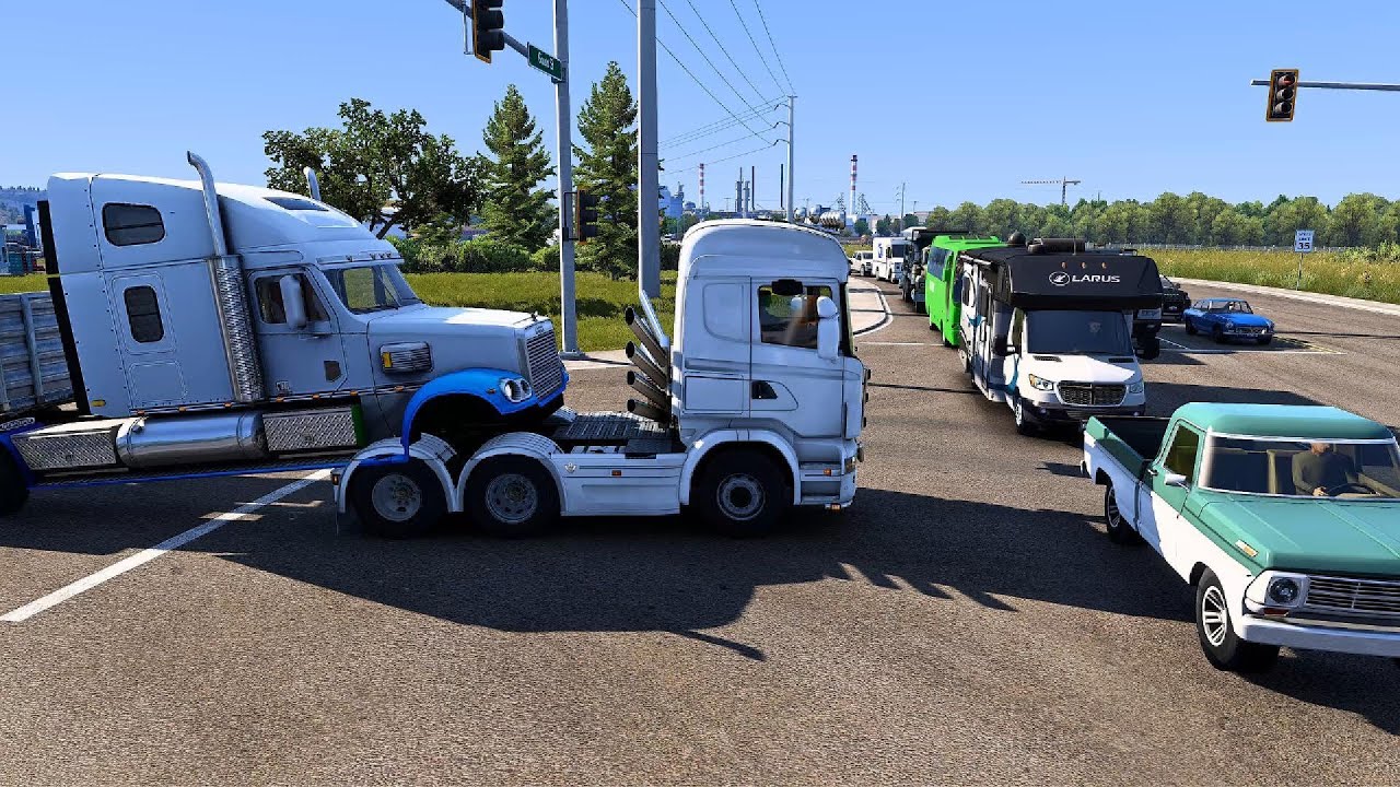American Truck Simulator Realistic Traffic Test