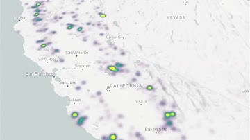 California wildfires heatmap 1980-2016 created with R and mapdeck package