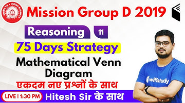 1:30 PM - RRB Group D 2019 | Reasoning by Hitesh Sir | Mathematical Venn Diagram