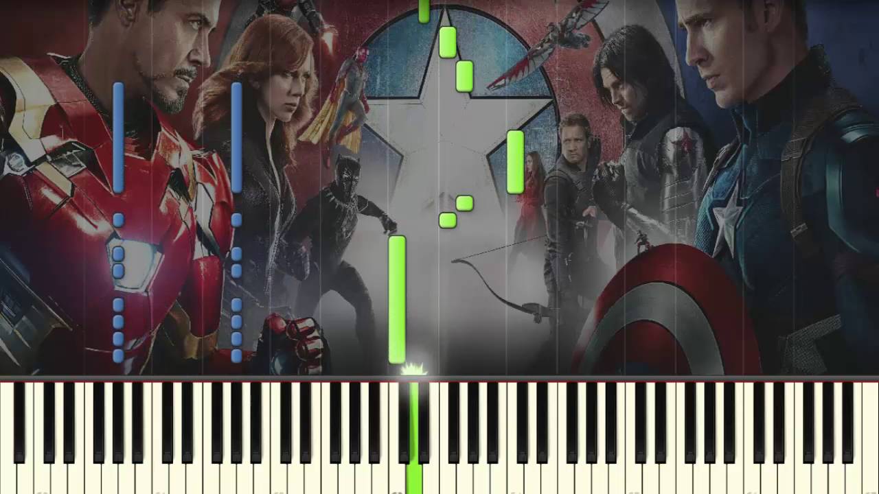 Captain America Civil War - Main Theme - Piano tutorial (Synthesia) -  YouTube