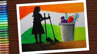 How to draw Clean India drawing very easy / Poster drawing on Swachh Bharat - step by step