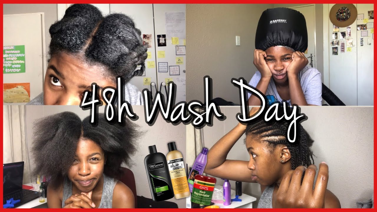 My 48h Wash Day Vlog|| Relaxed Hair wash day routine (20 Weeks Post ...