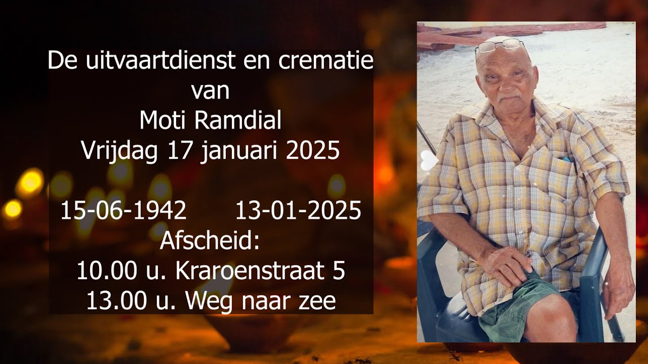 De uitvaartdienst en crematie van Moti Ramdial. Vrijdag 17 januari 2025 ...