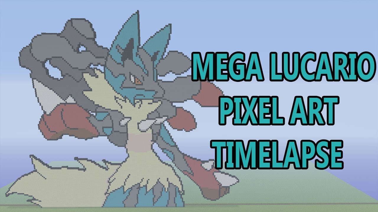 Minecraft Mega Lucario Pixel Art Timelapse (Pokemon)